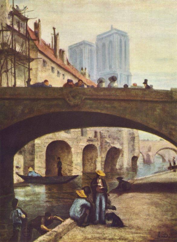 Honore Daumier Der Kunstler vor Notre Dame Spain oil painting art